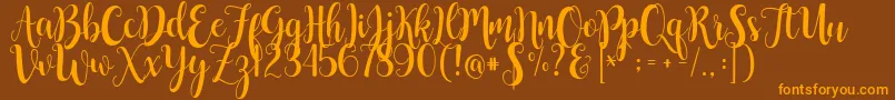 ButtercupSample Font – Orange Fonts on Brown Background
