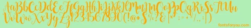 ButtercupSample Font – Orange Fonts on Green Background