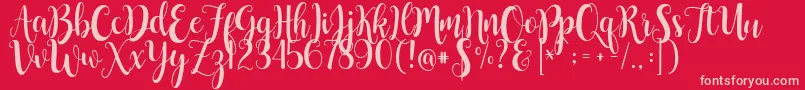 ButtercupSample Font – Pink Fonts on Red Background