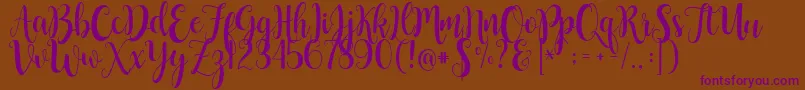ButtercupSample Font – Purple Fonts on Brown Background