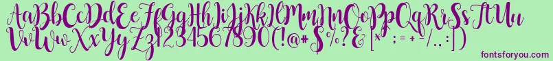 ButtercupSample Font – Purple Fonts on Green Background