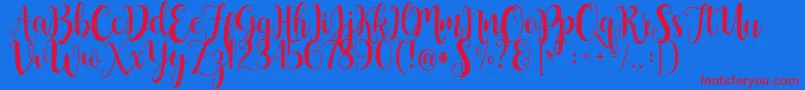 ButtercupSample Font – Red Fonts on Blue Background