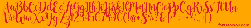 ButtercupSample Font – Red Fonts on Orange Background