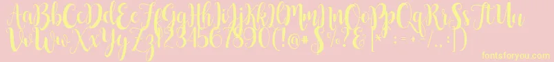 ButtercupSample Font – Yellow Fonts on Pink Background