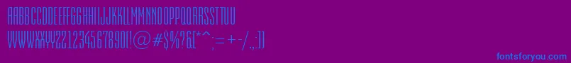 EmpirialRegular Font – Blue Fonts on Purple Background