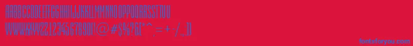 フォントEmpirialRegular – 赤い背景に青い文字