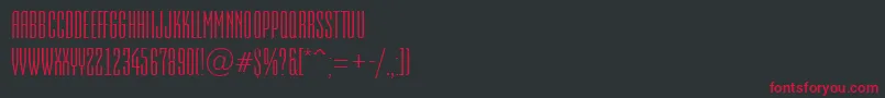 フォントEmpirialRegular – 黒い背景に赤い文字