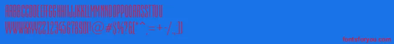 EmpirialRegular Font – Red Fonts on Blue Background