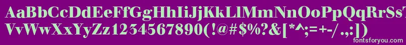 WalbaumOriginalBold Font – Green Fonts on Purple Background