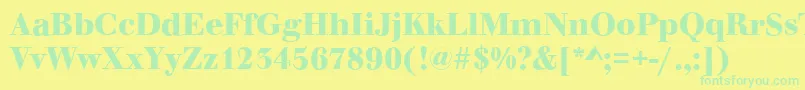 WalbaumOriginalBold Font – Green Fonts on Yellow Background