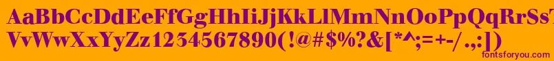 WalbaumOriginalBold Font – Purple Fonts on Orange Background