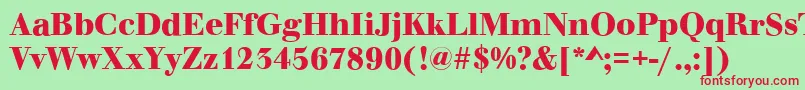 WalbaumOriginalBold Font – Red Fonts on Green Background