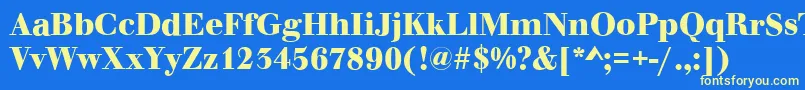 WalbaumOriginalBold Font – Yellow Fonts on Blue Background