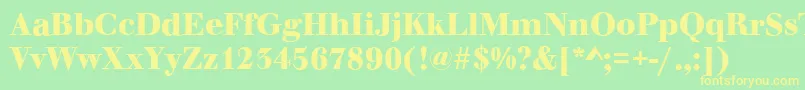 WalbaumOriginalBold Font – Yellow Fonts on Green Background