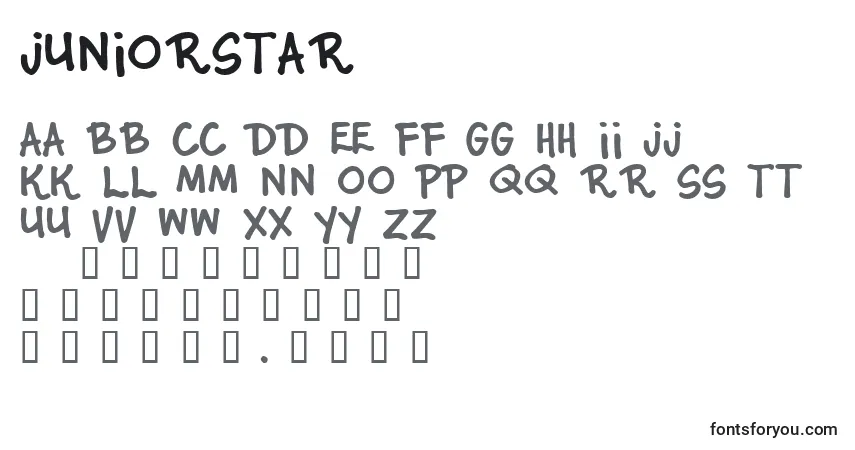 Schriftart JuniorStar – Alphabet, Zahlen, spezielle Symbole