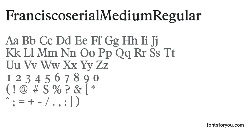FranciscoserialMediumRegular Font – alphabet, numbers, special characters