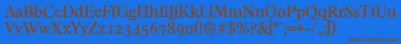 FranciscoserialMediumRegular Font – Brown Fonts on Blue Background