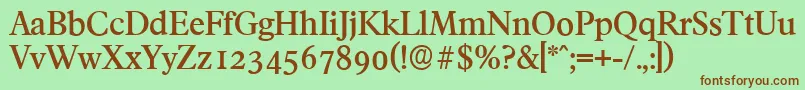 FranciscoserialMediumRegular Font – Brown Fonts on Green Background