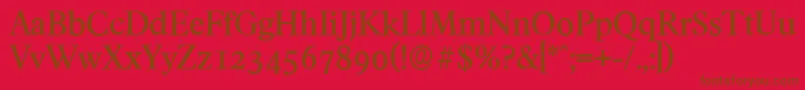 FranciscoserialMediumRegular Font – Brown Fonts on Red Background