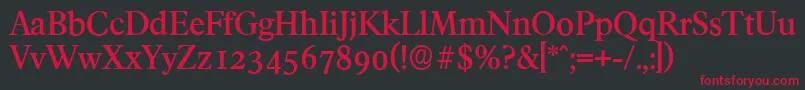 FranciscoserialMediumRegular Font – Red Fonts on Black Background