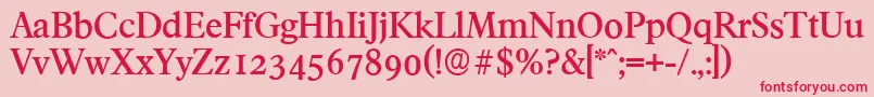 FranciscoserialMediumRegular Font – Red Fonts on Pink Background
