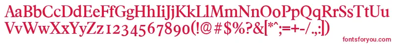 FranciscoserialMediumRegular Font – Red Fonts on White Background