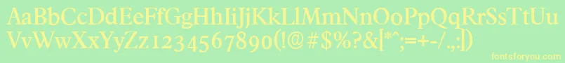 FranciscoserialMediumRegular Font – Yellow Fonts on Green Background