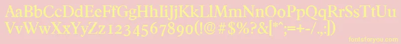 FranciscoserialMediumRegular Font – Yellow Fonts on Pink Background