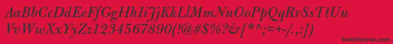 BulmermtstdItalic Font – Black Fonts on Red Background