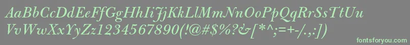BulmermtstdItalic Font – Green Fonts on Gray Background