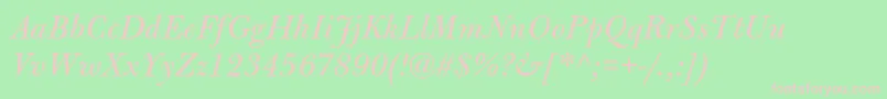 BulmermtstdItalic Font – Pink Fonts on Green Background