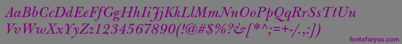 BulmermtstdItalic Font – Purple Fonts on Gray Background