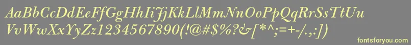 BulmermtstdItalic Font – Yellow Fonts on Gray Background