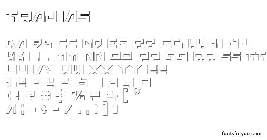 Schriftart Trajias – Alphabet, Zahlen, spezielle Symbole