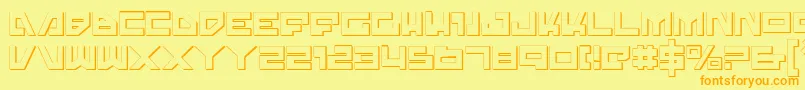 Trajias-Schriftart – Orangefarbene Schriften auf gelbem Hintergrund