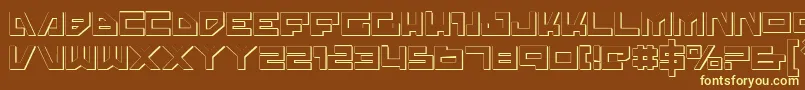 Trajias-fontti – keltaiset fontit ruskealla taustalla