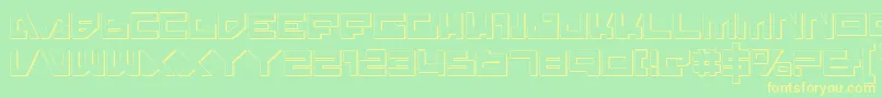 フォントTrajias – 黄色の文字が緑の背景にあります