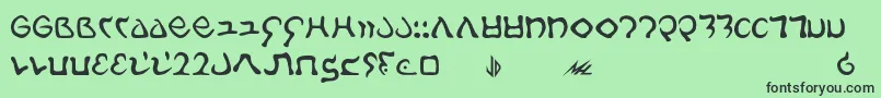 フォントGalach – 緑の背景に黒い文字