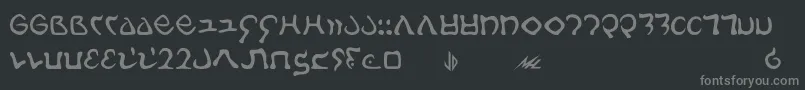 フォントGalach – 黒い背景に灰色の文字