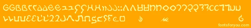 フォントGalach – オレンジの背景に黄色の文字