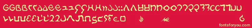 フォントGalach – 黄色の文字、赤い背景