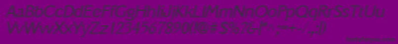 Шрифт VeracruzlhItalic – чёрные шрифты на фиолетовом фоне