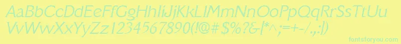 VeracruzlhItalic Font – Green Fonts on Yellow Background