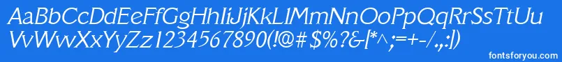 VeracruzlhItalic Font – White Fonts on Blue Background