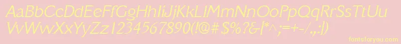 VeracruzlhItalic Font – Yellow Fonts on Pink Background