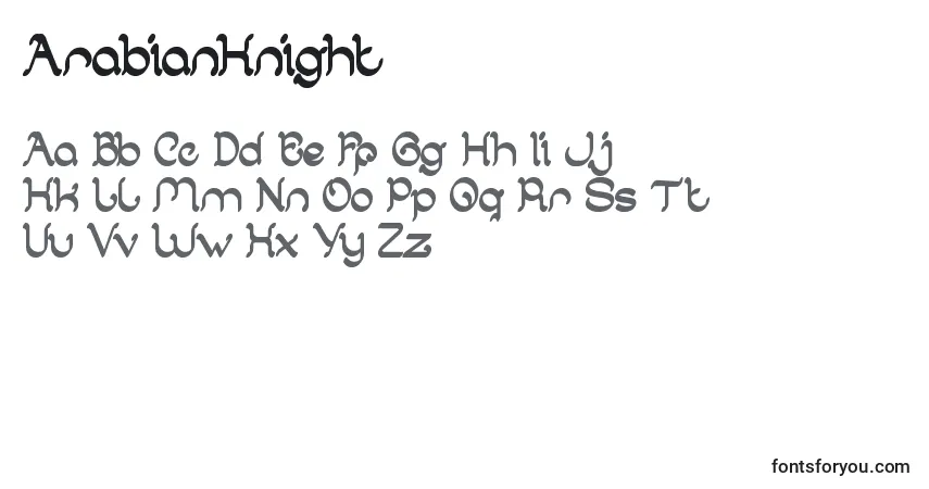 Fuente ArabianKnight - alfabeto, números, caracteres especiales