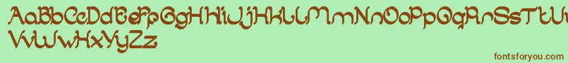 Czcionka ArabianKnight – brązowe czcionki na zielonym tle