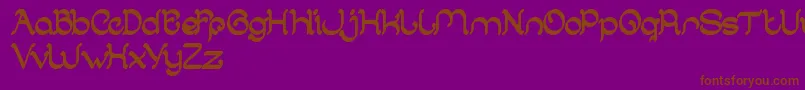 フォントArabianKnight – 紫色の背景に茶色のフォント