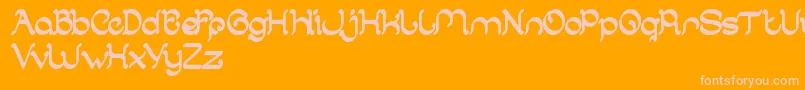 ArabianKnight-Schriftart – Rosa Schriften auf orangefarbenem Hintergrund