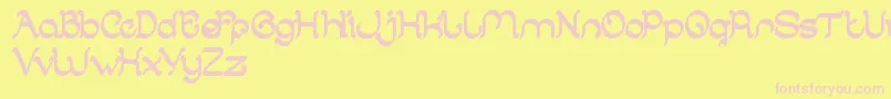 ArabianKnight-fontti – vaaleanpunaiset fontit keltaisella taustalla